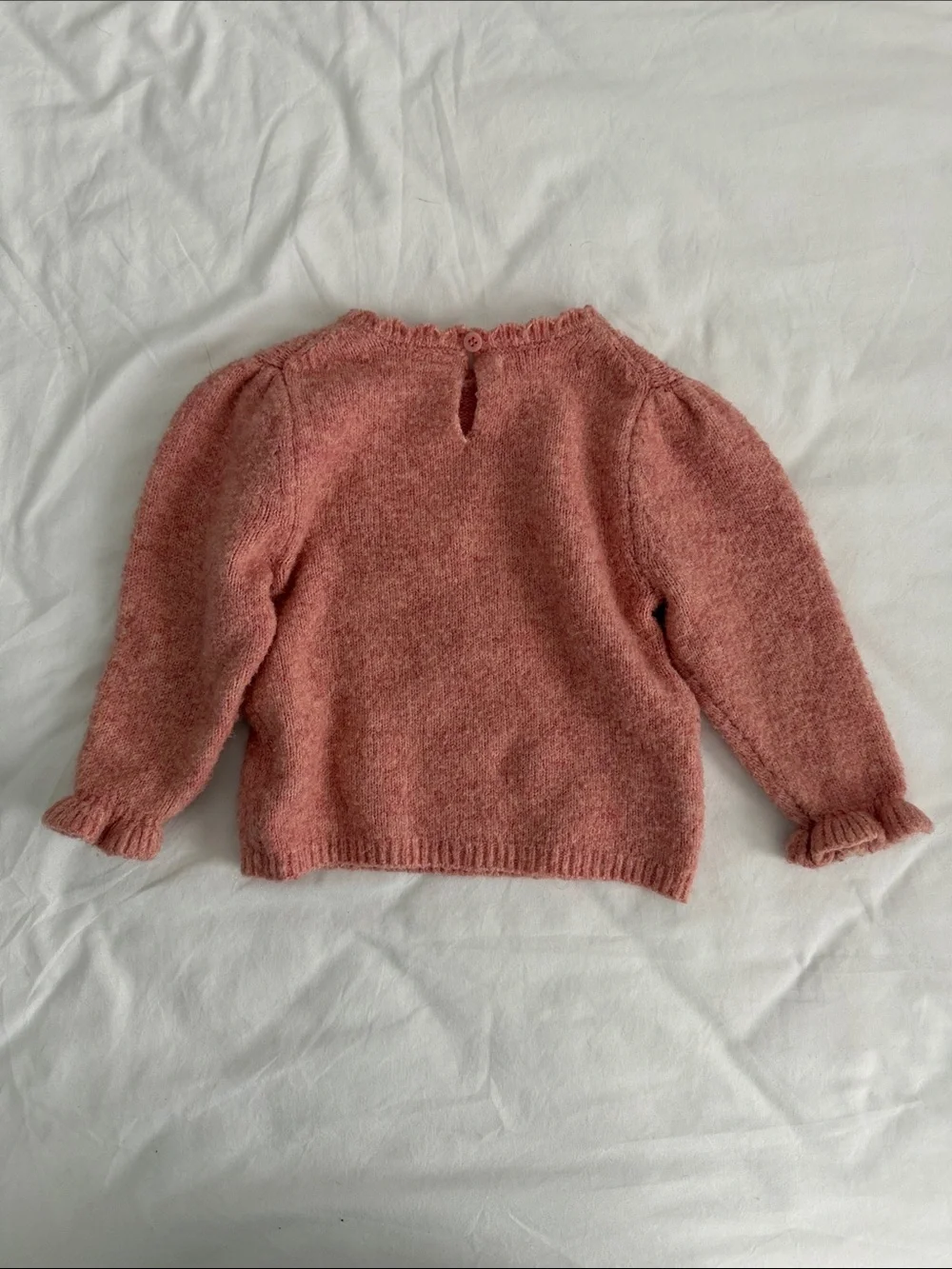 Zara and bush peach and Cream Knit Bear Sweater size 6-9months